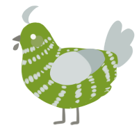 A chartreuse and silver chicken with a bar pattern