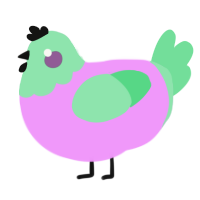 strawb toothpaste, a lavender and spring chicken with a head pattern