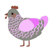 Lucy Gray, a ash and lavender chicken with a lace pattern