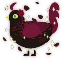 A sable and wine chicken with a half-lace pattern