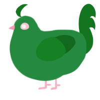 枝豆, a viridian and leaf chicken