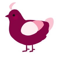 A maroon and rose chicken