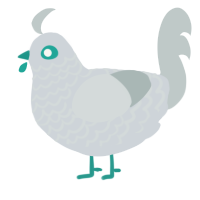 Fog, a mist and silver chicken with a lace pattern