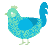小蜜瓜, a mint and cerulean chicken with a double-lace pattern