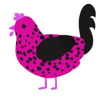 (unnamed), a fuchsia and sable chicken with a speckle pattern