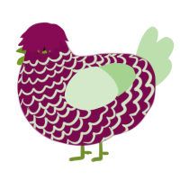 A wine and gluppy chicken with a lace pattern