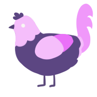 Salted Plum, a overcast and lavender chicken with a head pattern