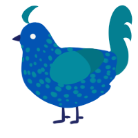 Raspberry Slush, a ultramarine and sea chicken with a speckle pattern
