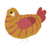 (unnamed), a gold and red chicken with a bar pattern