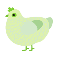 A apple and gluppy chicken with a lace pattern