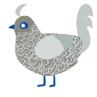 A ash and silver chicken with a double-lace pattern