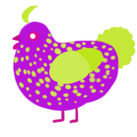 (unnamed), a amethyst and lime chicken with a speckle pattern