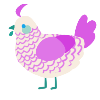 Amaya, a cream and orchid chicken with a lace pattern