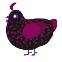 A sable and wine chicken with a speckle pattern