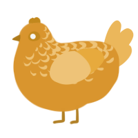 Phosphate, a orange and honey chicken with a half-lace pattern