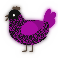 Lantern, a black and plum chicken with a double-lace pattern
