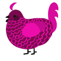 (unnamed), a wine and fuchsia chicken with a lace pattern