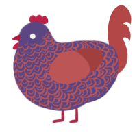 (unnamed), a overcast and red chicken with a double-lace pattern