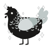 A sable and silver chicken with a half-lace pattern