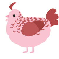 (unnamed), a rose and red chicken with a half-lace pattern