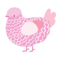 Strawberry Smoothie, a pink and rose chicken with a lace pattern