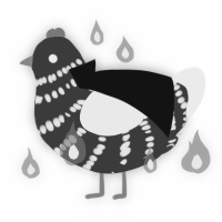 Nyssa, a silver and black chicken with a bar pattern