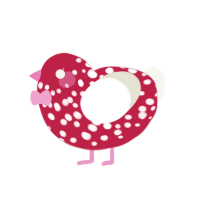 Sweet Shroom, a crimson and white chicken with a speckle pattern