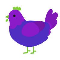 (unnamed), a indigo and violet chicken with a head pattern
