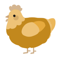 A ochre and honey chicken with a head pattern