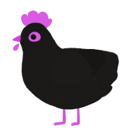 Pookums, a sable chicken with a double-lace pattern
