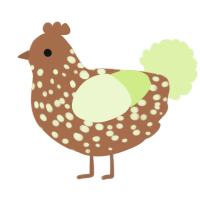 (unnamed), a brown and apple chicken with a speckle pattern