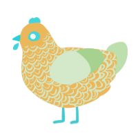 A honey and gluppy chicken with a double-lace pattern