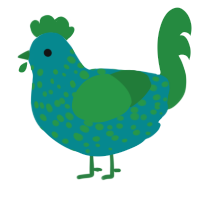 (unnamed), a teal and viridian chicken with a speckle pattern