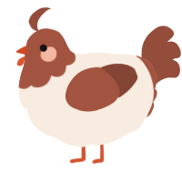 A cream and russet chicken with a head pattern