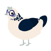 A cream and tumblr chicken with a neck-speckle pattern