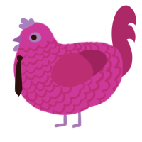 A amethyst and plum chicken with a lace pattern