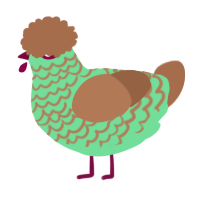 A spring and brown chicken with a lace pattern