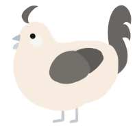 pebble, a cream and grey chicken
