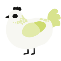 (unnamed), a white and lemon chicken with a neck-speckle pattern