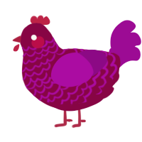 A maroon and plum chicken with a lace pattern