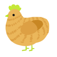 Tangerine, a honey and orange chicken with a bar pattern