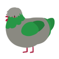 Spruce, a ash and viridian chicken with a head pattern
