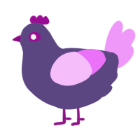 A overcast and lavender chicken