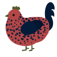 Blueberry Strawberry, a red and tumblr chicken with a speckle pattern