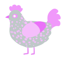 Light Boredom, a silver and lavender chicken with a speckle pattern