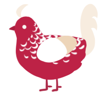 (unnamed), a crimson and cream chicken with a half-lace pattern