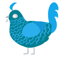A sea and sky chicken with a lace pattern