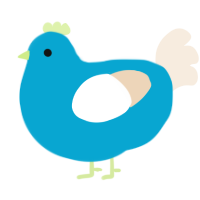 A cerulean and cream chicken