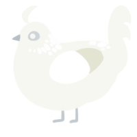A white chicken with a neck-speckle pattern
