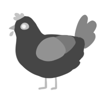 A maroon and ash chicken